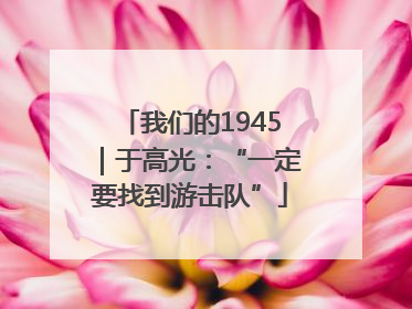 我们的1945｜于高光：“一定要找到游击队”