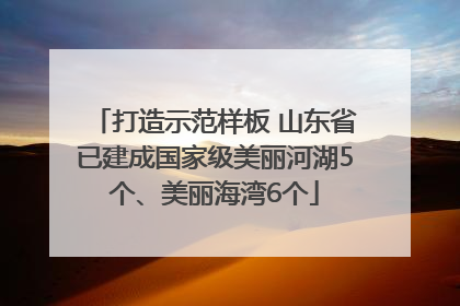 打造示范样板 山东省已建成国家级美丽河湖5个、美丽海湾6个