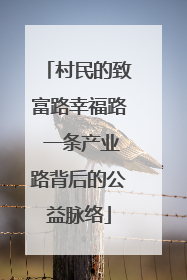 村民的致富路幸福路 一条产业路背后的公益脉络
