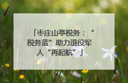 枣庄山亭税务：“税务蓝”助力退役军人“再起航”