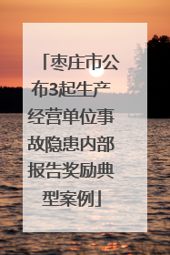 枣庄市公布3起生产经营单位事故隐患内部报告奖励典型案例