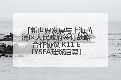 新世界发展与上海黄浦区人民政府签订战略合作协议 K11 ELYSEA璀璨启幕