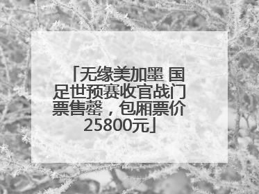 无缘美加墨 国足世预赛收官战门票售罄，包厢票价25800元