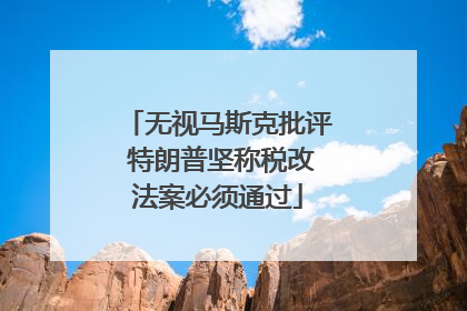 无视马斯克批评 特朗普坚称税改法案必须通过