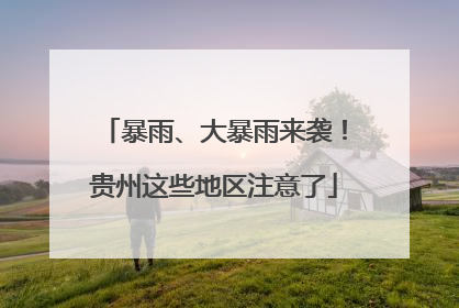暴雨、大暴雨来袭！贵州这些地区注意了