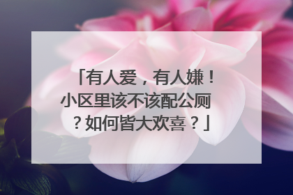 有人爱，有人嫌！小区里该不该配公厕？如何皆大欢喜？