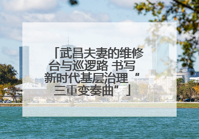 武昌夫妻的维修台与巡逻路 书写新时代基层治理“三重变奏曲”