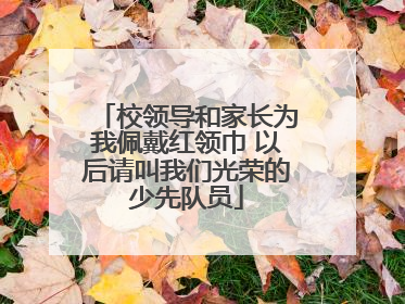 校领导和家长为我佩戴红领巾 以后请叫我们光荣的少先队员