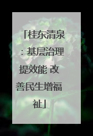 桂东清泉：基层治理提效能 改善民生增福祉