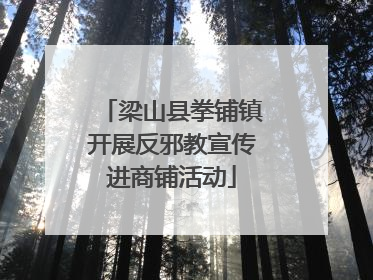 梁山县拳铺镇开展反邪教宣传进商铺活动