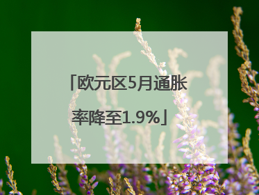 欧元区5月通胀率降至1.9%