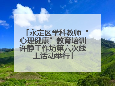 永定区学科教师“心理健康”教育培训许静工作坊第六次线上活动举行