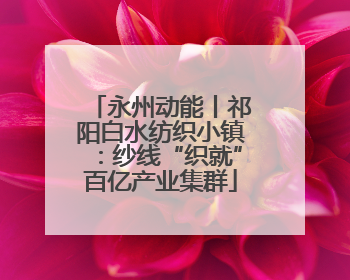 永州动能丨祁阳白水纺织小镇：纱线“织就”百亿产业集群