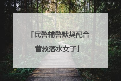 民警辅警默契配合 营救落水女子
