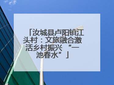 汝城县卢阳镇江头村：文旅融合激活乡村振兴 “一池春水”
