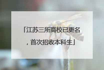 江苏三所高校已更名，首次招收本科生