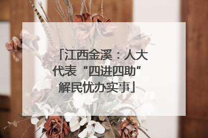 江西金溪：人大代表“四进四助”解民忧办实事