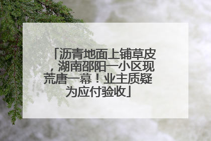 沥青地面上铺草皮，湖南邵阳一小区现荒唐一幕！业主质疑为应付验收