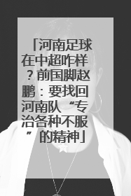 河南足球在中超咋样？前国脚赵鹏：要找回河南队“专治各种不服”的精神