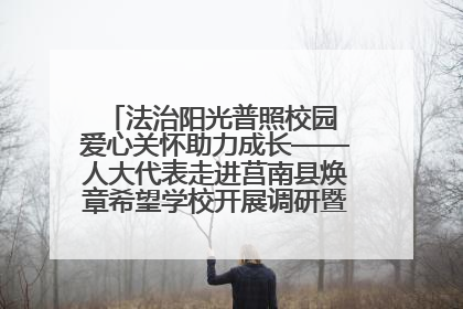 法治阳光普照校园 爱心关怀助力成长——人大代表走进莒南县焕章希望学校开展调研暨普法宣传活动
