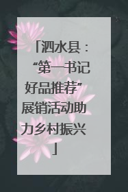 泗水县：“第一书记好品推荐”展销活动助力乡村振兴