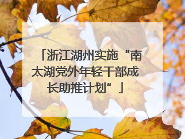 浙江湖州实施“南太湖党外年轻干部成长助推计划”