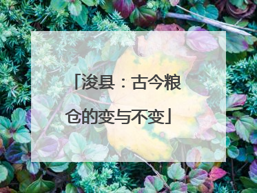 浚县：古今粮仓的变与不变