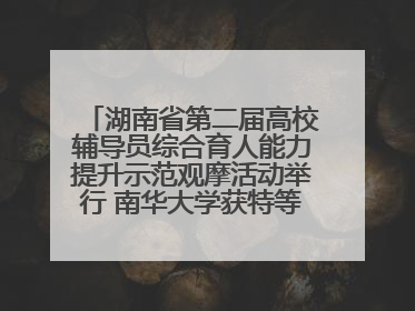 湖南省第二届高校辅导员综合育人能力提升示范观摩活动举行 南华大学获特等奖和一等奖