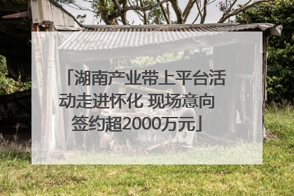 湖南产业带上平台活动走进怀化 现场意向签约超2000万元