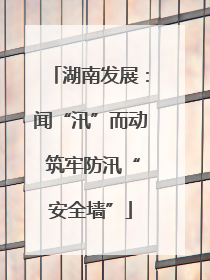 湖南发展：闻“汛”而动 筑牢防汛“安全墙”