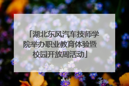 湖北东风汽车技师学院举办职业教育体验暨校园开放周活动
