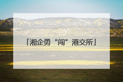 湘企勇“闯”港交所
