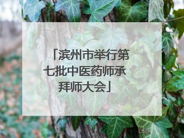 滨州市举行第七批中医药师承拜师大会