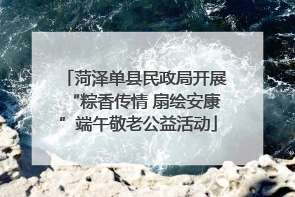 菏泽单县民政局开展“粽香传情 扇绘安康”端午敬老公益活动