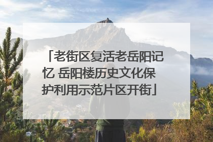 老街区复活老岳阳记忆 岳阳楼历史文化保护利用示范片区开街