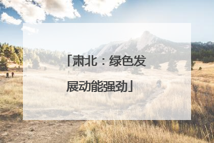 肃北：绿色发展动能强劲