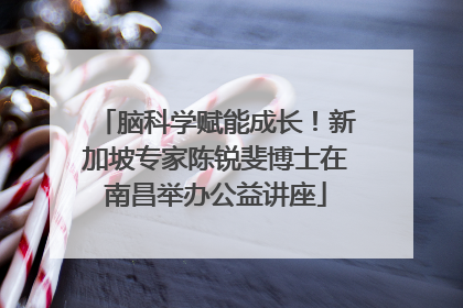 脑科学赋能成长！新加坡专家陈锐斐博士在南昌举办公益讲座