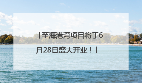 至海港湾项目将于6月28日盛大开业！