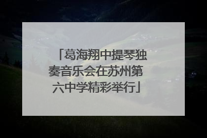 葛海翔中提琴独奏音乐会在苏州第六中学精彩举行