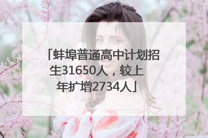 蚌埠普通高中计划招生31650人，较上年扩增2734人