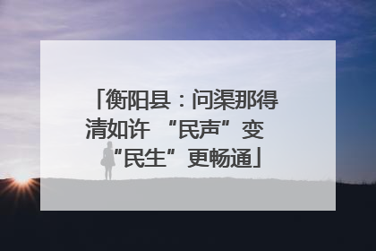 衡阳县：问渠那得清如许 “民声”变“民生”更畅通