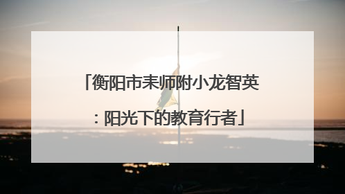 衡阳市耒师附小龙智英：阳光下的教育行者