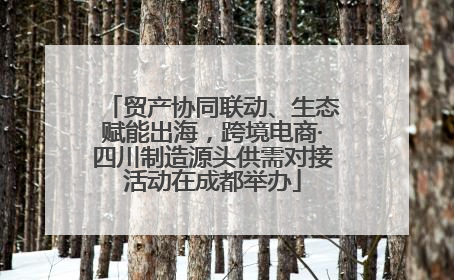 贸产协同联动、生态赋能出海，跨境电商·四川制造源头供需对接活动在成都举办