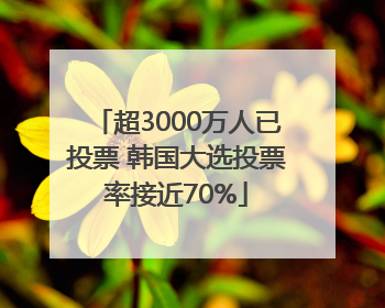 超3000万人已投票 韩国大选投票率接近70%