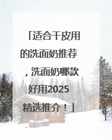 适合干皮用的洗面奶推荐，洗面奶哪款好用2025精选推介！