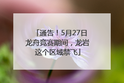 通告！5月27日龙舟竞赛期间，龙岩这个区域禁飞