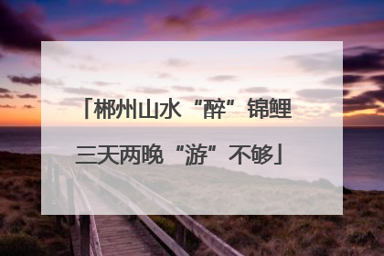 郴州山水“醉”锦鲤 三天两晚“游”不够