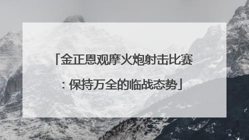 金正恩观摩火炮射击比赛：保持万全的临战态势
