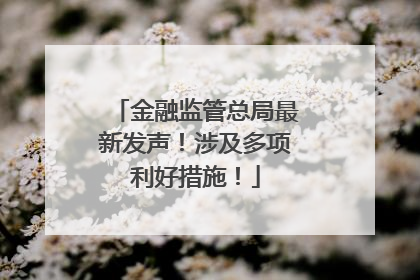 金融监管总局最新发声！涉及多项利好措施！