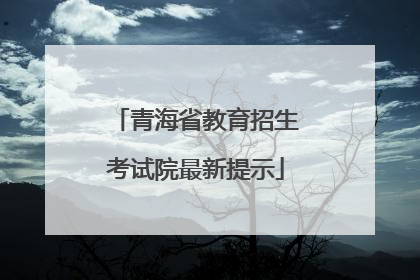 青海省教育招生考试院最新提示